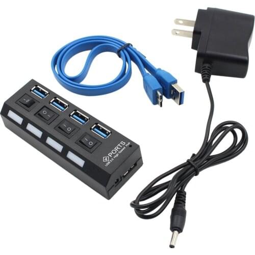 USB 3.0 Hub USB Hub 3.0 Multi USB Splitter Hab 4/7 Port Multiple Expander Use Power Adapter USB3 Hub with Switch for PC