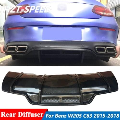 W205 PSM Style Carbon Fiber Rear Bumper Lip Shovel Diffuser For Benz C Class C200 C63 AMG Coupe Car Styling 2015 Up