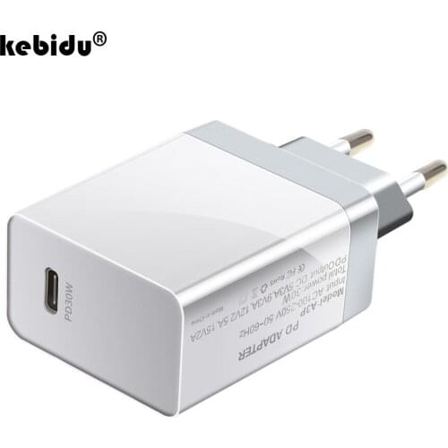 Kebidu QC3.0 USB C Quick Charge PD Charger 30W for iPhone 11 X Xs 8 for Macbook Phone USB Type C Fast Charging PD Charger