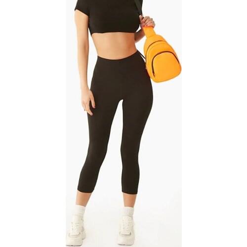 Womens Stretch High Waist Legging Pants New Summer Lady Yogawear Soft Leggings Workout Fitness Sportswear Slacks Trousers Solid