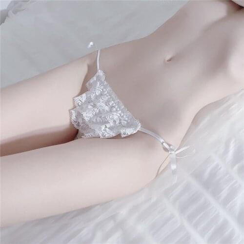 Hollow Out G-String Low Rise Allure Porn Briefs Sexy Underwear Women Lace Side Tie Cute Panties Sex Lingerie Femme Erotic Thongs