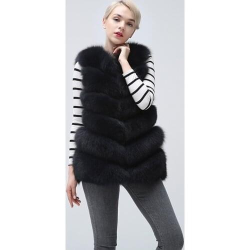 Natural Fox Fur Vest Real Fox Fur Waistcoat, Free Shipping, Womens VestShort Sleeveless Vest
