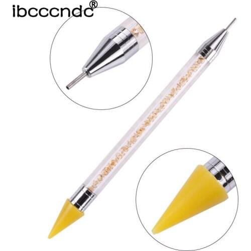 1pc Dual-ended Nail Dotting Pen Crystal Beads Handle Rhinestone Studs Picker Wax Pencil Manicure Glitter Powder Nail Art Tools