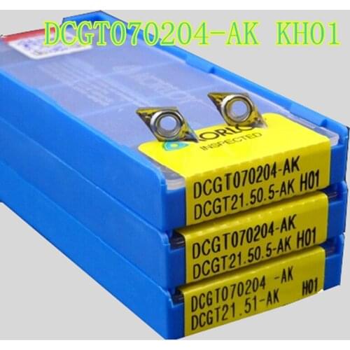 10PCS KORLOY DCGT070204-AK KH01 Cemented carbide inserts CNC blade lathe Processing, copper and aluminum. wood