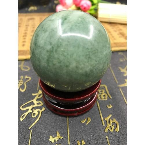 100% Natural Green Lushan Jade Aventurine CRYSTAL BALL SPHERE 50MM-55MM + STAND
