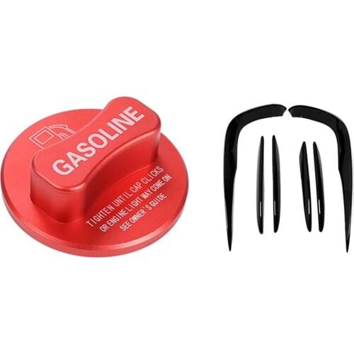 2 Set Car Accessories: 1 Pcs Car Fuel Tank Cap Trimming & 1 Set Car Front Bumper Spoiler Splitter Cover
