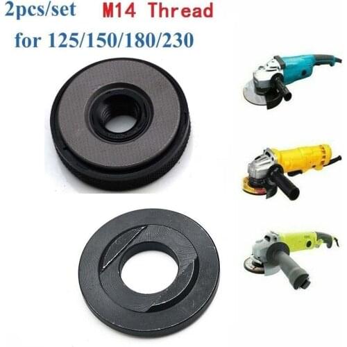 2pc M14 Quick-release Clamping Nut Angle Grinder Flange Nut For 14mm Spindle Thread Bottom Pressure Plate