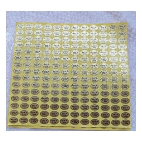 2016 Retail 8100Pcs/Lot 0.9*1.3cm Golden Oval Sticker Made In China Characters Labels 0.35"x0.51" Waterproof Adhesive Stickers