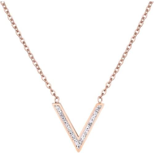 316L Stainless Steel Fashion Fine Jewelry Inlaid Zircon Geometric Charms Chain Choker Collier Necklaces & Pendants For Women