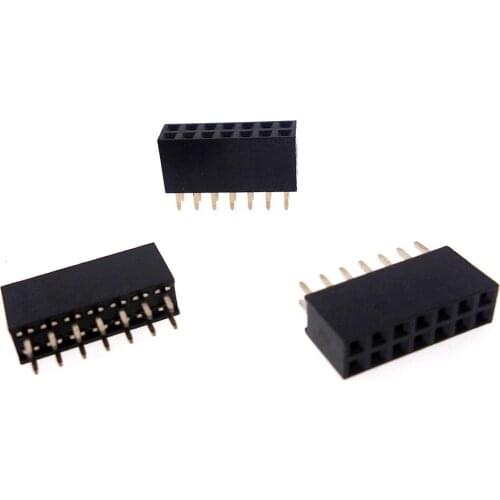 5pcs/lot 2.0mm pitch connector double row 2*7P plastic height 6.35mm female socket