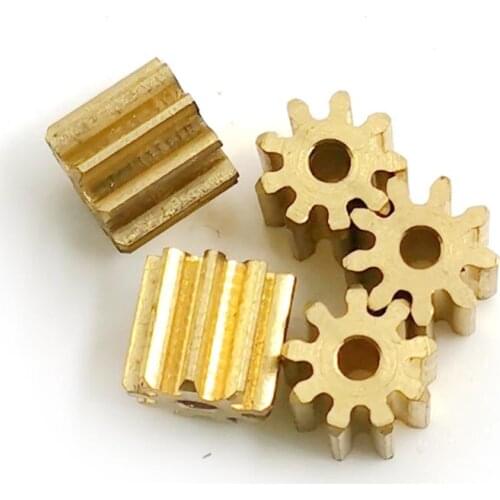 92A 0.7M Brass Copper Gear 9 Teeth Hole 1.98mm Thickness 7mm Outer Diameter 7.7mm Small Metal Pinion Gears 10pcs/lot