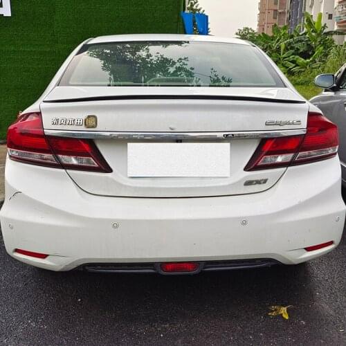 CEYUSOT For Car Trunk V Accessories Spoiler OLD Honda Civic Sedan PU Material Rear Lip Black Wing Tail Diffuser Refit 2012-2015