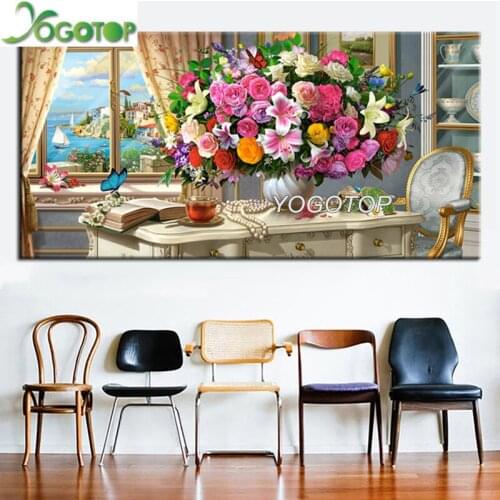 Large size Diy Diamond Painting Cross Stitch full Diamond Embroidery Still life flower Lily rose picture for room Decor YY1366