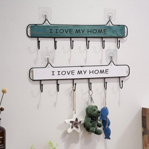 Wooden Wall-mounted Coat Rack Room Decoration Accessories Key Holder Wall Hooks Storage Organizer Home Accessories