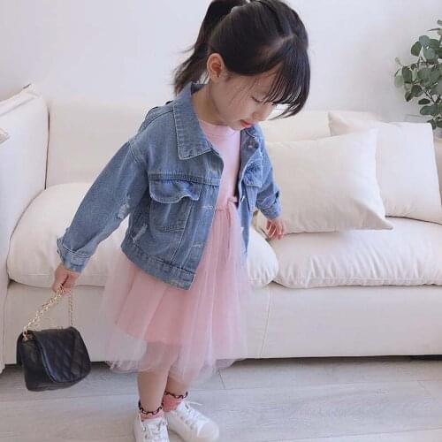 Girls Embroidered Denim Jacket Toddler Girl Fall Clothes 2021 Kids Jackets for Girls Toddler Girl Winter Clothes Little Clothing