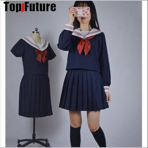 JK uniform GIRL summer student college style basic class uniform sailors suit short sleeve LONG SLEEVE bad girl COSPLAY SUITS
