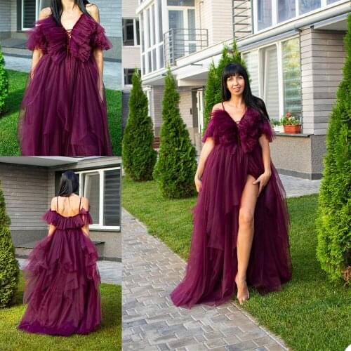 Chic Illusion Ruffles Bathrobe Sleepwear Bridal Robe Long Nightgowns Luxury Lingerie Birthday Party Wedding Gowns Robes