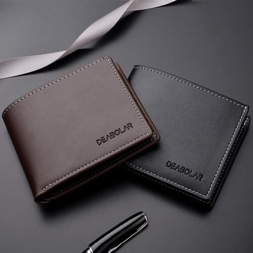 Pu Leather Mens Wallet Credit ID Card Holder Wallet Leather Thin Luxury Brand Card Purse for Men Purse Male Money Uomo Porte