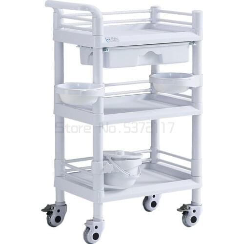 Cosmetology Small Garden Cart Beauty Salon Garden Cart Luggage Small Bubble Instrument The Shelf Three Layers Hand Push