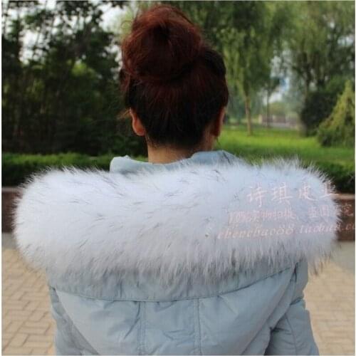 Colorful Genuine Raccoon Fur Detachable Collar Scarfs Fashion Coat Sweater Detachable Jacket Luxury Fur Collar C003-WB