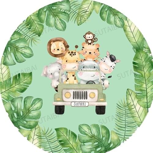 Round Circular Panel Backdrop Circle Background Pink Gold Flower Swan Theme Boys Birthday Baby Shower Party Decor Fabric