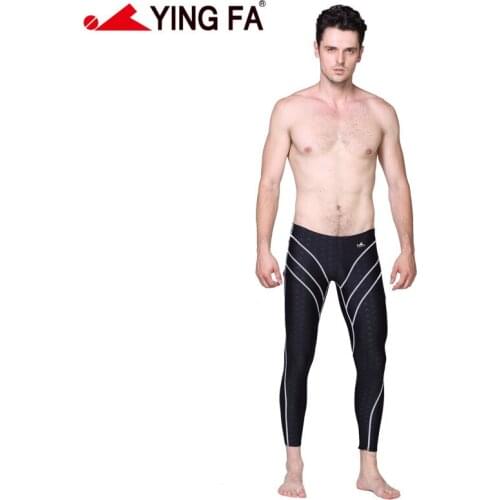 Yingfa Mens Long Swim Jammer Racing Training Swimsuit Quick Dry Swim Trunks Swimming Suit Men Boys Swim Pants Waterproof