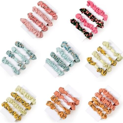 2021 Version of Floral Summer Small Fresh Hair Rope Set Girl Heart Cute Large Intestine Hair Ring Simple Ball Head Ponytail
