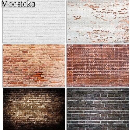 Mocsicka Brick Wall Photography Backdrop Rustic Vintage Retro Stone Wall Photographic Background for Photo Studio Photobooth