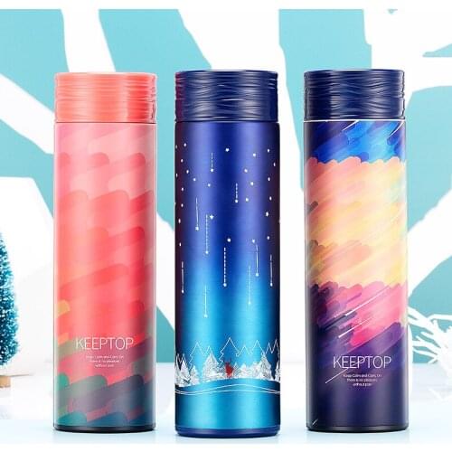 Fashion vacuum 304 stainless steel vacuum flask star straight cup couple student portable tea cup promotional gift cup