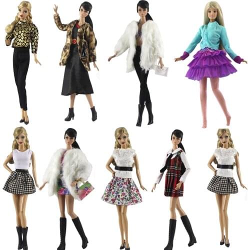 NK MIx Style Doll Dress Fashion Skirt Super Model Coat Casual Wear Outfit For Barbie Doll Accessories Child Toys Girls' Gift JJ