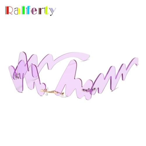 Ralferty Trend Designer Wave Womens Sunglasses Decorative Glasses for Women 2021 Gothic Steampunk Nightclub Party Goggles Y2088