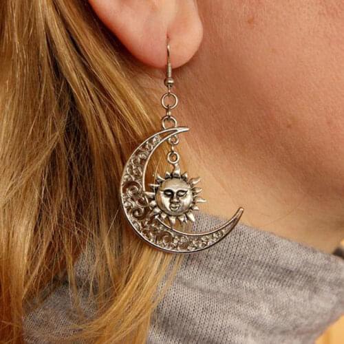 Gift for women festival jewelry jewelry Wiccan sun moon jewelry sun moon earring Celestial jewelry hippie earring
