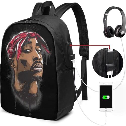 R&B Pop Boys Backpacks USB Charging Ports Men 17in Business Laptop Backpacks Children School Bookbag