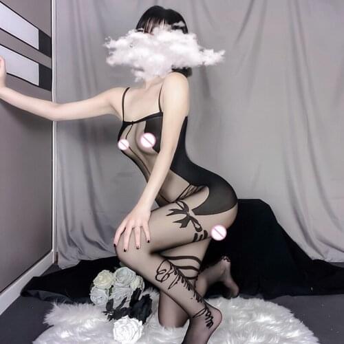 Harajuku Style Sexy Bodystockings Body Suit Body Stockings Erotic Lingerie Open Crotch Fetish Bodysuit Women Porno Sleepwear