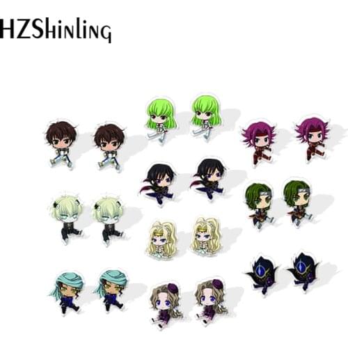 2020 New Code Geass : Lelouch of the Rebellion Stud Earring Resin Acrylic Earrings Epoxy Handmade Jewelry