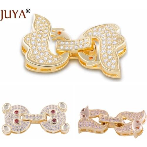 Fashion Animal Charms Copper Zircon Hooks Clasps For Beads Jewelry Making Handmade Bracelets Necklaces End Fastener Accessories