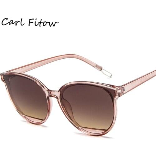 Classic Oval Red Ladies Fashion Round Frame Gradient Sunglasses Mirror Female Vintage Plastic Ocean Sun Glasses Rimmed Eyewear
