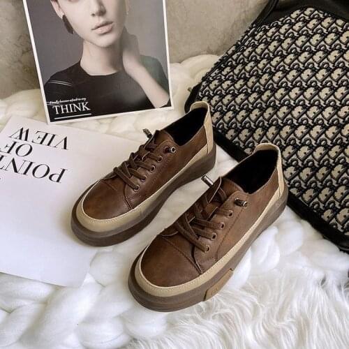 Soft Leather Single Shoes Women Retro Tendon Soft Bottom Elastic Band Flat Comfortable Platform Casual Shoes Womens Shoes