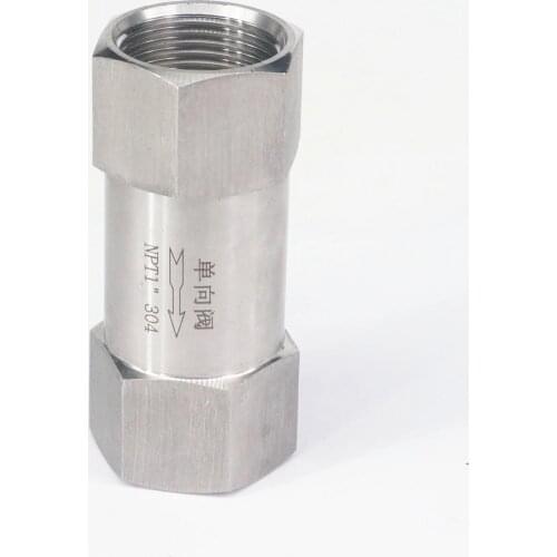 1" NPT Female 304 Stainless Steel Spring In-Line Check One Way Valve Water Gas Oil Non-return 64 Bar