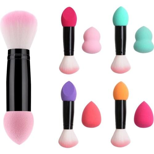 1pcs Double-ended Makeup Brush Tool Loose Powder Concealer Liquid Foundation for Face Professional Make Up Sponge Brushes Tool