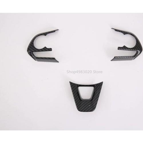 3PCS ABS CHROME Applicable For Toyota Rav4 2019 2020 Rongfang Carbon Fiber Steering Wheel Sequin car styling accessories