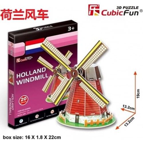 3D Puzzles Holland Windmill Paper Model DIY Creative gift Children Educational toys hot Mini world architectural T3