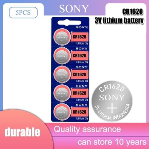 5Pcs SONY CR1620 Button Cell Coin Batteries CR1620 Car Remote Control Electric Alarm 1620 ECR1620 DL1620 3V Lithium Battery