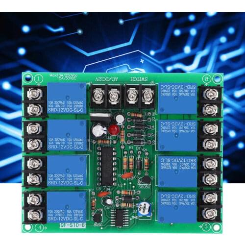 8 Channels Power Time Sequence Board 0.2-4S Adjustable Sequential Controller Module Power Time Sequence Board