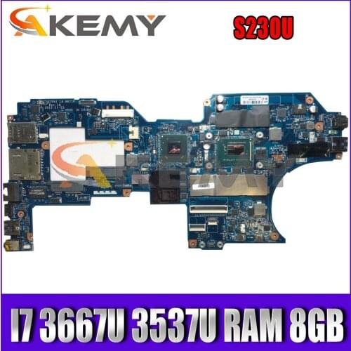 Akemy QIPA1 LA-8671P For Lenovo ThinkPad S230U Twist Notebook Motherboard CPU I7 3667U 3537U RAM 8GB 100% Test Work