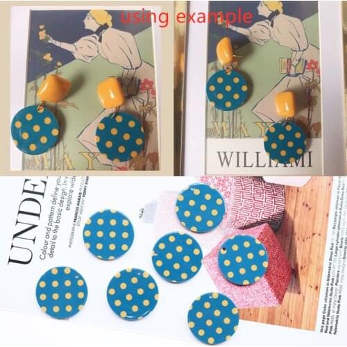 Acrylic Retro geometric circular wave point color disc diy loose bead charm for jewelery makeing necklace earring 32mm y1488