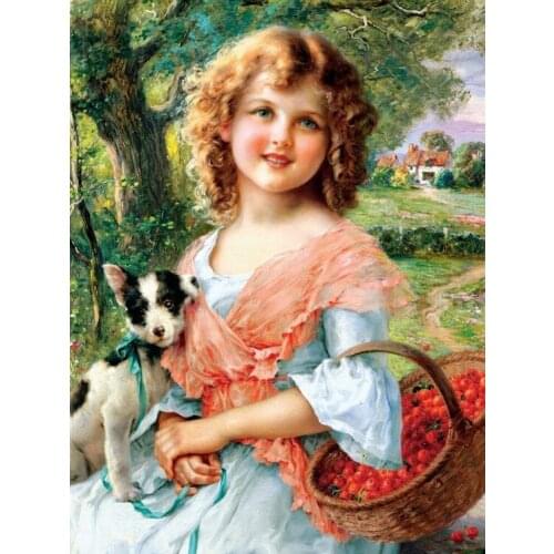 Diamond Painting Cross Stitch Character Kid Full Square Round Diy 5d Diamond Embroidery Girl Picture Rhinestone Art Gift