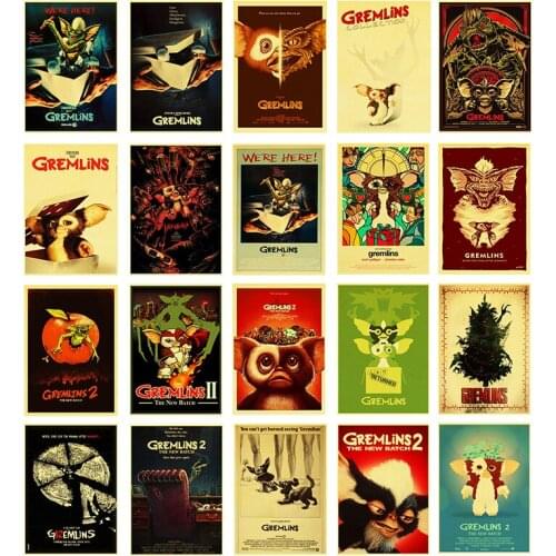 American movie Gremlins canvas painting retro posters and prints printing mural picture for bar living room home wall decoration