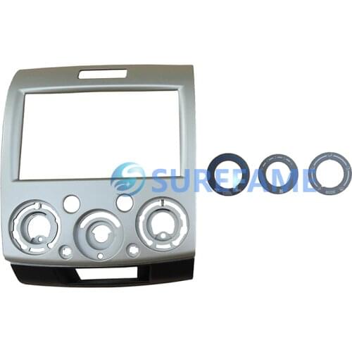 2Din Car Radio Adater Kit for Ford Ranger Everest for Mazda BT 50 with Sticker Dash Trim Panel Fascia Facia Kit, Kit Double Din