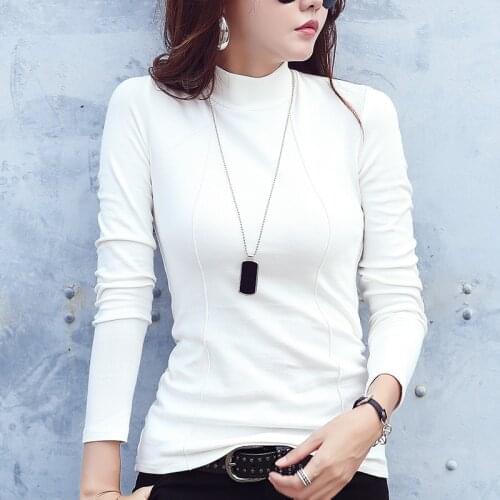 90% Cotton Basic Turtleneck White Sweater for Women Sexy Slim Winter Bottom Top Female Warm Autumn Shirt Pullovers Lady Jumper